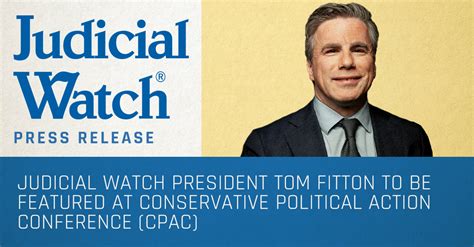 Judicial Watch President Tom Fitton to be Featured at Conservative ...