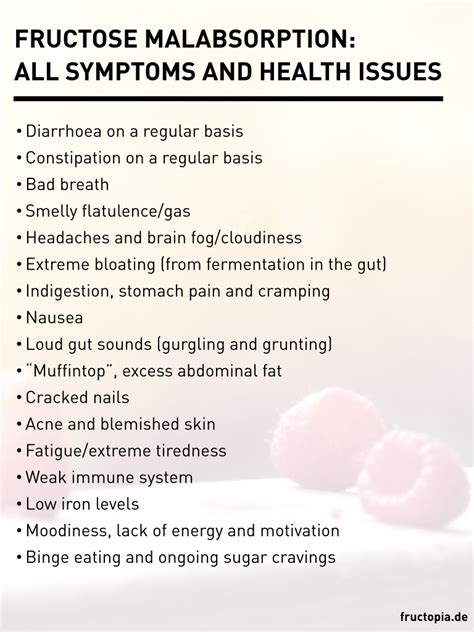 Fructose Malabsorption Symptoms Healthproblems Bloating Tiredness