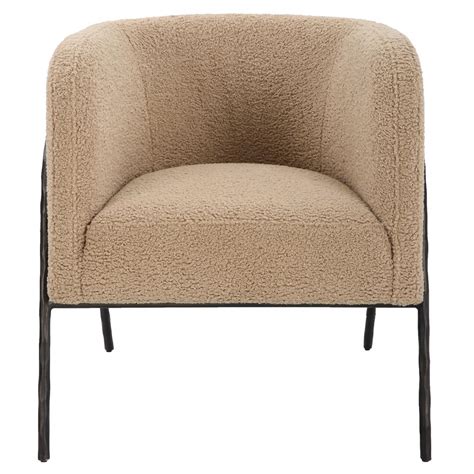 Uttermost Jacobsen Accent Chair Latte Shearling