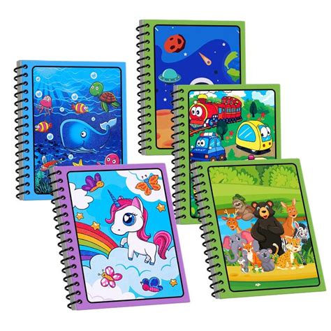 Livro De Pintura Com Agua - Livro de Pintura com Água Paishien - Colorir Reutilizável para Crianças