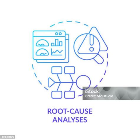 2d Gradient Thin Linear Icon Root Cause Analysis Concept Stock Illustration Download Image Now