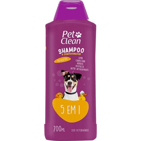 Shampoo e Condicionador 5 em 1 Pet Clean 700 mL para Cães e Gatos