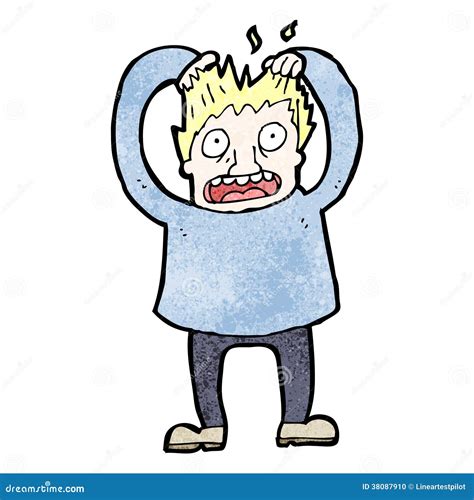 Cartoon Stressed Man Tearing Own Hair Out Stock Vector - Illustration of crazy, quirky: 38087910