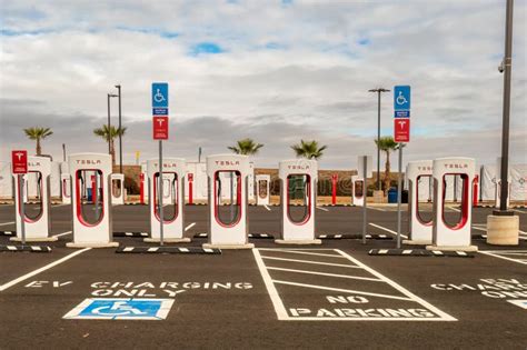 Tesla Supercharger Station At The Harris Ranch Editorial Stock Image