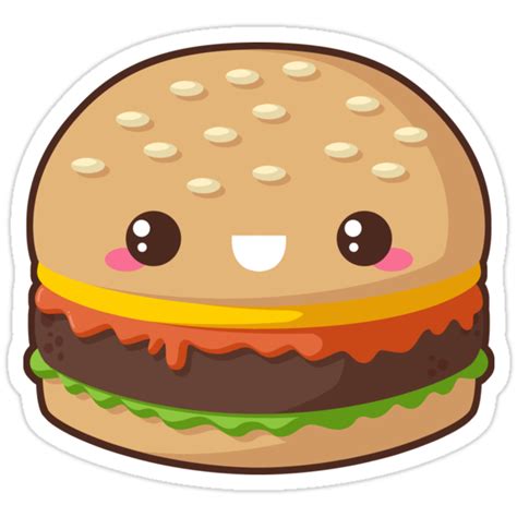 Kawaii Cheeseburger Stickers By Pai Thagoras Redbubble