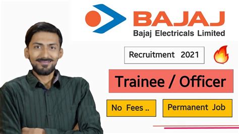 BAJAJ ELECTRICALS Recruitment 2021 Trainee Officer Permanent Job