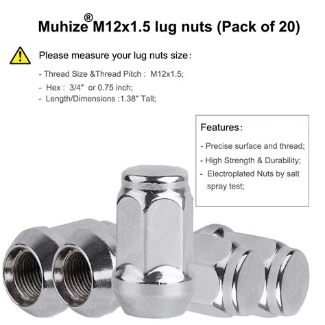 Snapklik Muhize M X Lug Nuts Upgraded Pcs Chrome Trailer