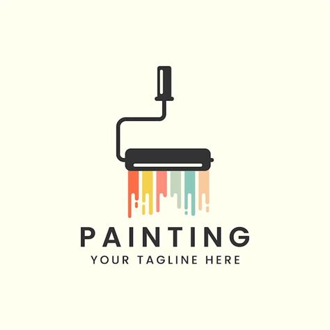 Premium Vector Paint Brush Vintage Style Logo Vector Icon Template