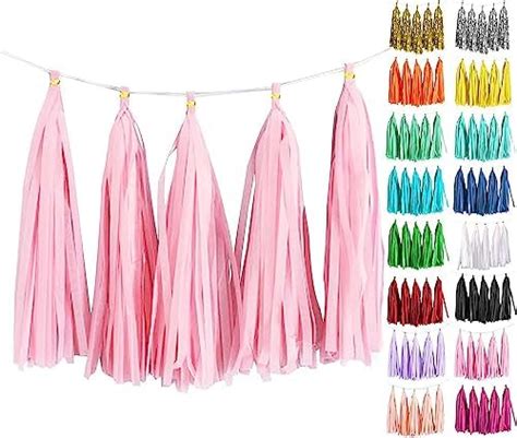 Amazon Light Pink Tissue Paper Tassels Garland Banner For Party