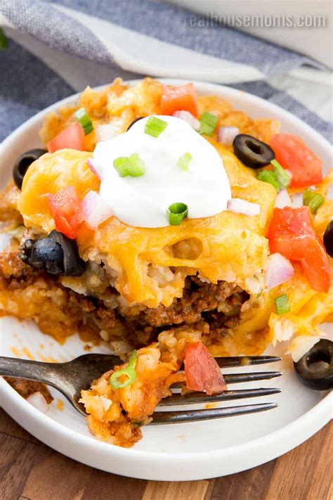 Taco Tater Tot Casserole Recipe ⋆ Real Housemoms