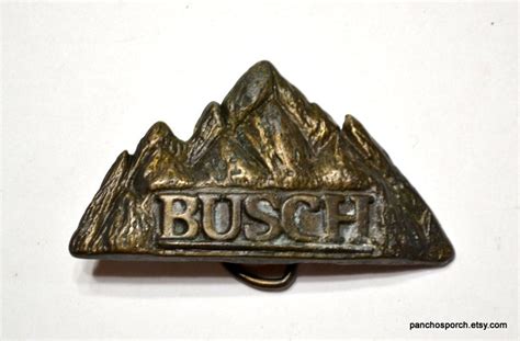 Vintage Busch Beer Belt Buckle Mountain Scene Anheuser Busch Rocky