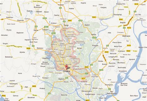 dhaka map bangladesh