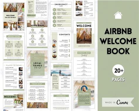 Airbnb Welcome Book Template Editable Canva Welcome Guide Etsy