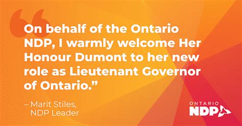 Ontario NDP Leader welcomes Edith Dumont to the role of Lieutenant ...