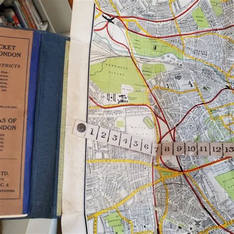 PHILIPS TAPE INDICATOR Map Of London 1900s George Philip Son