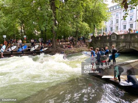 Surfing At The English Garden In Munich Photos and Premium High Res ...