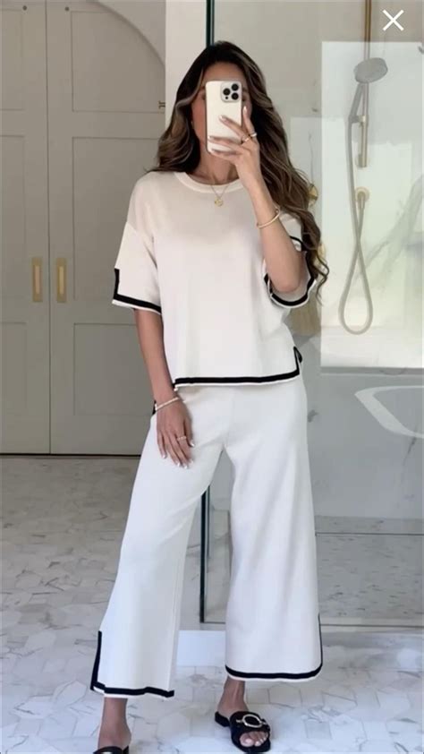 Tanming Sweater Sets Women Piece Lounge Sets Short Sleeve Knit