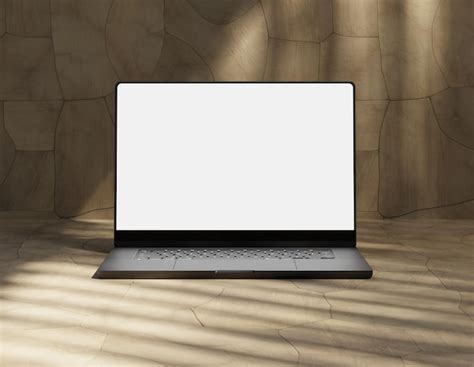 Premium Photo Realistic Laptop Mockup White Blank Screen With