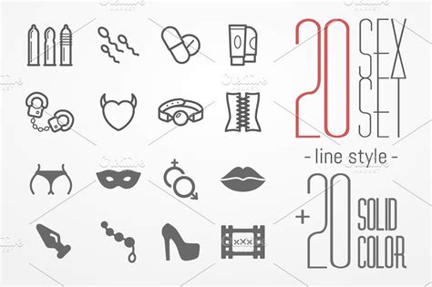 Sex Shop Icons Set Custom Designed Icons ~ Creative Market