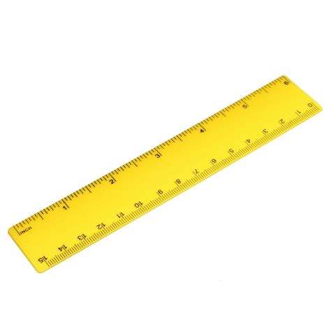 Uxcell 15cm 6 inches Plastic Straight Ruler Yellow Measuring Tool ...