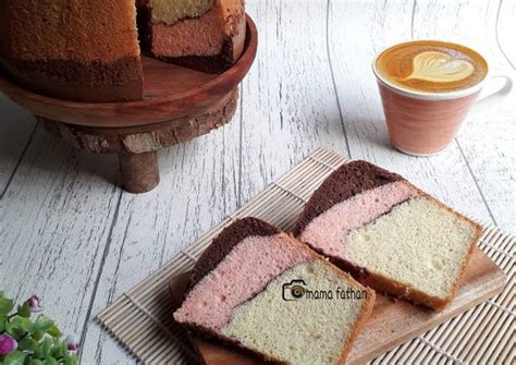 Resep Chiffon Cake Neapolitan Oleh Mama Fathan Cookpad