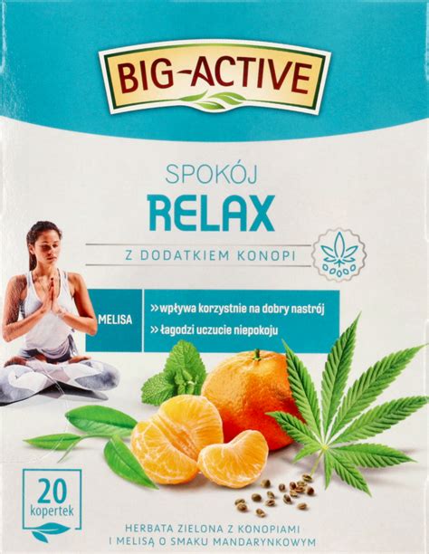 Big Active Relax Herbata Zielona Z Dodatkiem Konopi O Smaku