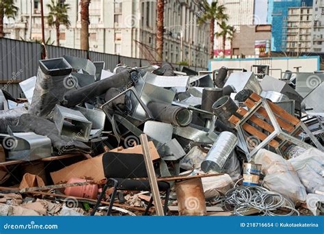 Landfill for Construction Waste. Construction Site Stock Photo - Image ...