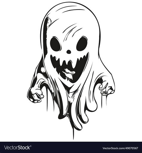 transparent hand drawn ghostly apparition vector image