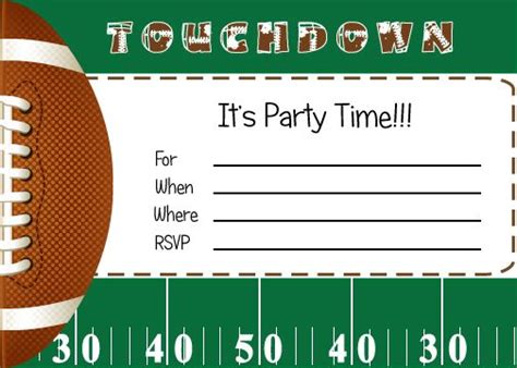 Football Themed Birthday Invitations - grochow