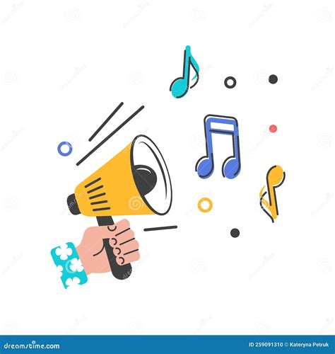 Megaphon Human Hand Holding Loudspeaker Vector Illustration