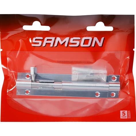 Samson Barrel Bolt Straight 100mm Chrome Plated SAMSON Cashbuild