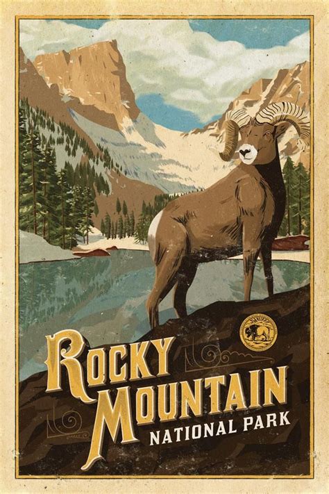 Rocky Mountain National Park Poster American Wild West Colorado Posters