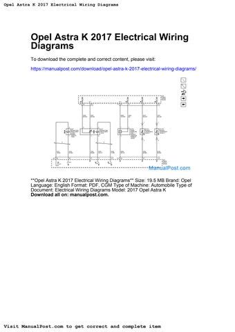 Opel Astra K Electrical Wiring Diagrams By Charles Georges Issuu