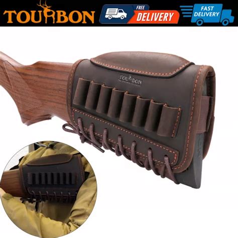 TOURBON LEATHER AMMO Holder Cheek Riser Rest Rifle Buttstock Cover