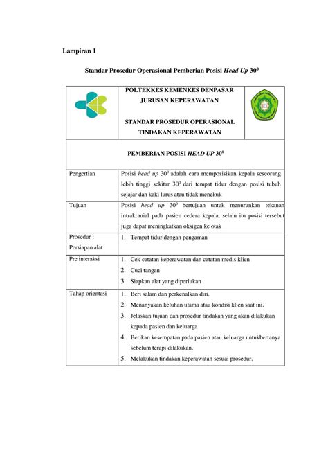 Lampiran Lampiran JjsmMK Lampiran 1 Standar Prosedur Operasional