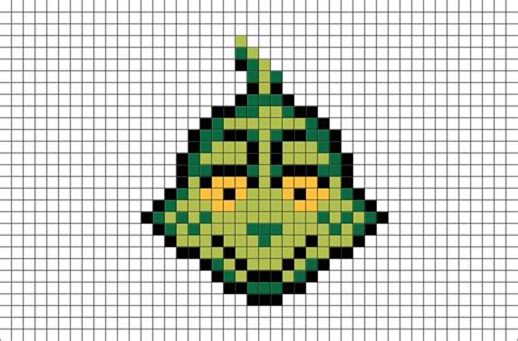 The Grinch Pixel Art | Pixel art, Pixel art templates, Perler bead art