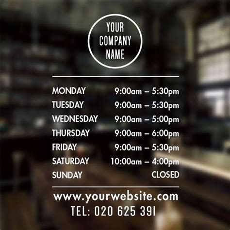 Stylish And Customizable Business Hours Sign Templates