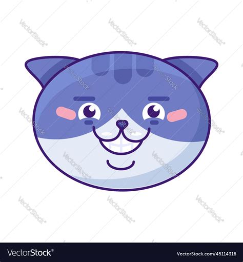 Cat happy emoji laughing from funny joke Vector Image