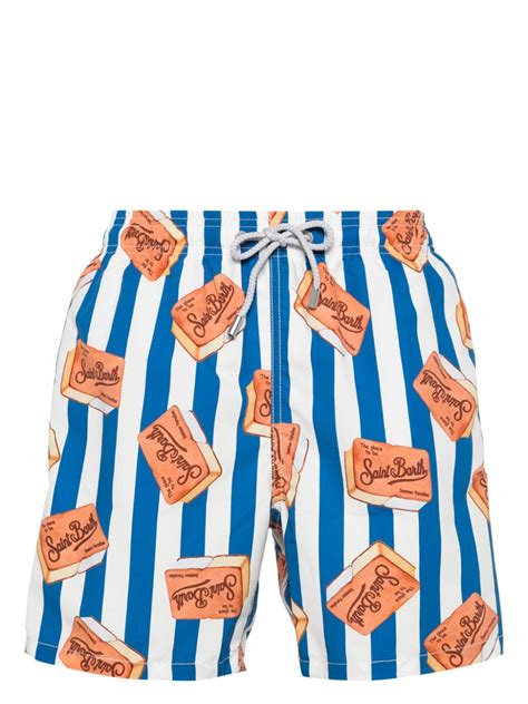 Mc Saint Barth Gustavia Graphic Print Swim Shorts Farfetch