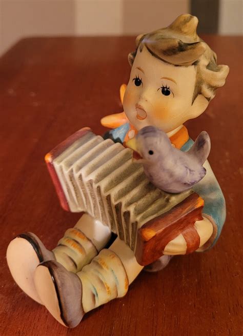 Goebel Hummel Let S Sing Figurine Boy With Accordion Bird