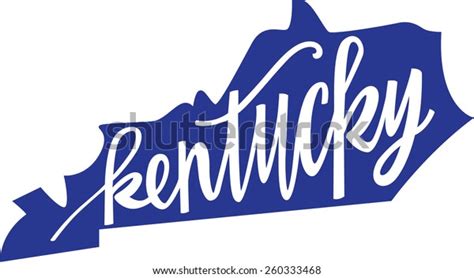 Kentucky State Outline Handlettering Stock Vector Royalty Free 260333468