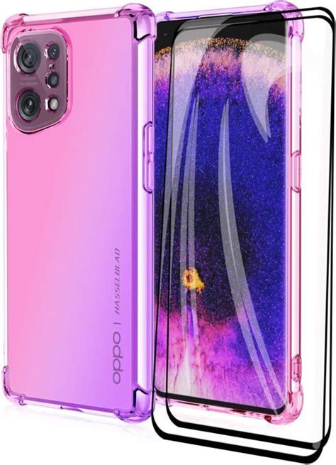 Coque Oppo Find X5 Pro 2 Verre Trempé Silicone Gel Antichoc avec étui