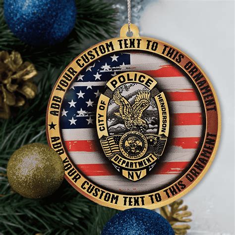 Police Badge Personalized Acrylic Christmas Ornaments