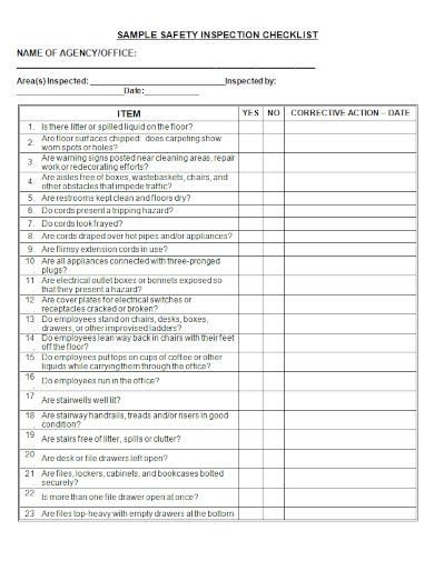 Workplace Safety Inspection Checklist