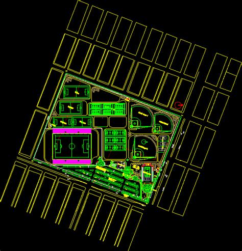 Unidad Deportiva En Autocad Librer A Cad