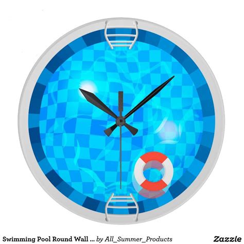 Swimming Pool Round Wall Clock Zazzle Clock Round Wall Clocks