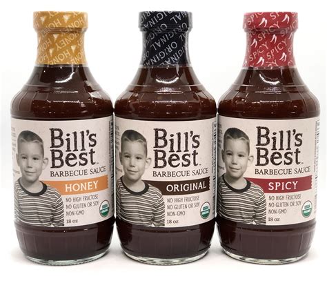 Bills Best Organic Bbq Sauces Variety 3 Pack W Free Shipping