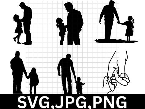 Dad Silhouette Svg Father's Day Svg Fathers Day Silhouette Dad Svg Dad ...