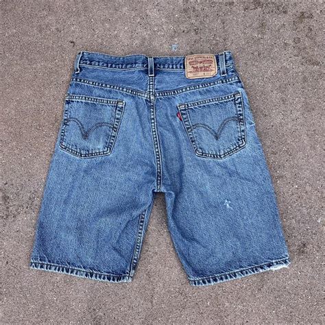 Levis 505 Blue Jean Shorts Size 31w Condition Depop