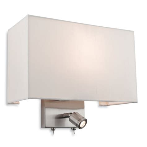 Firstlight 4942bs Fargo 2 Light Wall Fitting In Brushed Steel Finish With Cream Shade And